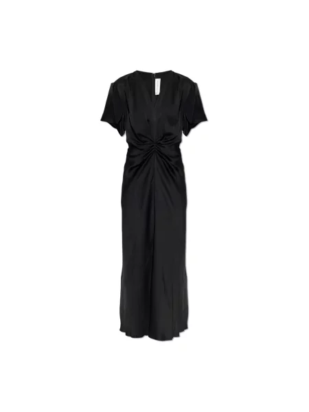 Satynowa sukienka Victoria Beckham czarna