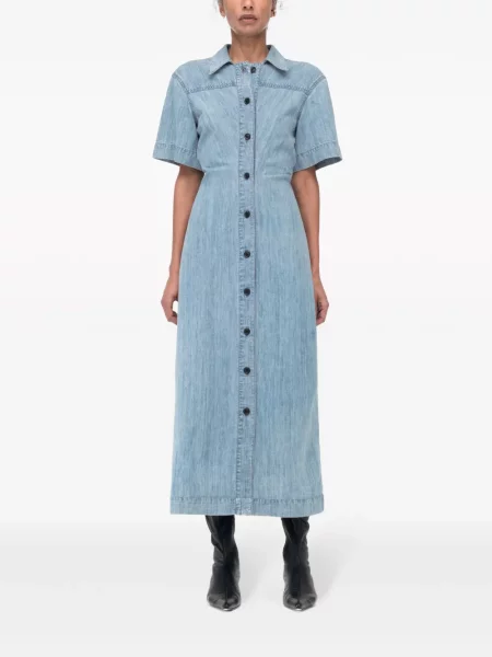 Rochie tip cămașă Another Tomorrow albastru