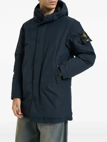 Paltas Stone Island su gobtuvu akmenys mėlyna