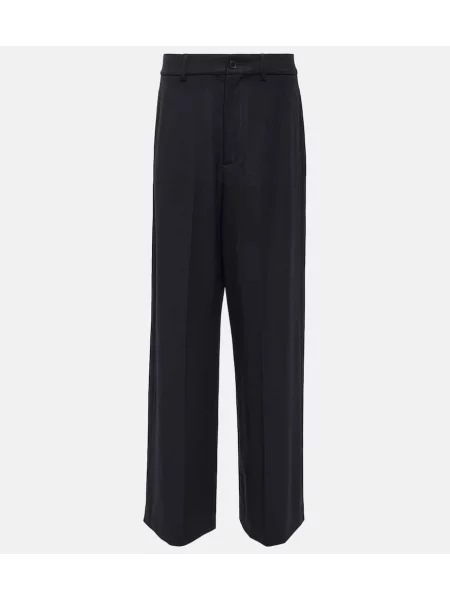 Pantaloni Nili Lotan de lână albastru
