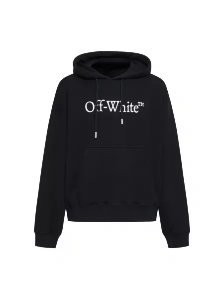 Bluza z kapturem Off-white z kapturem z nadrukiem biała