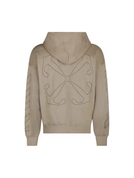 Bluza z kapturem Off-white z kapturem z nadrukiem polarowa biała