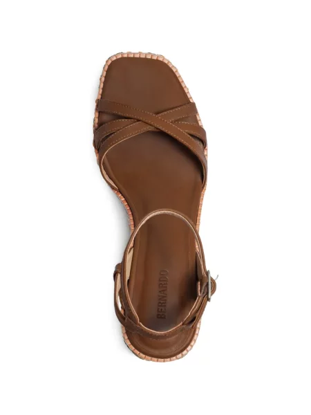 Espadrile Bernardo cu model floral cu pană maro