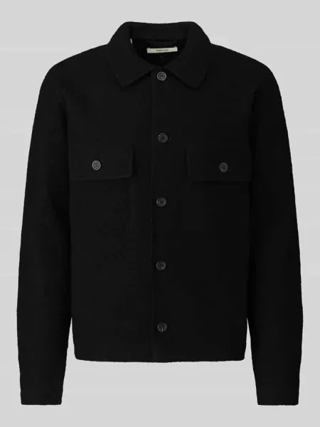 Kurtka koszulowa o kroju regular fit z czystej wełny model ‘NEALY’ Selected Homme czarna