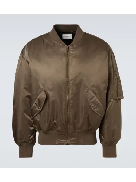 Keprová bomber bunda Saint Laurent zelená