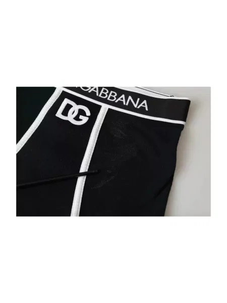 Majtki Dolce And Gabbana ze stretchu z logo czarne