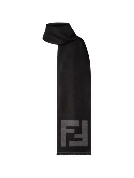 Fular Fendi cu franjuri negru
