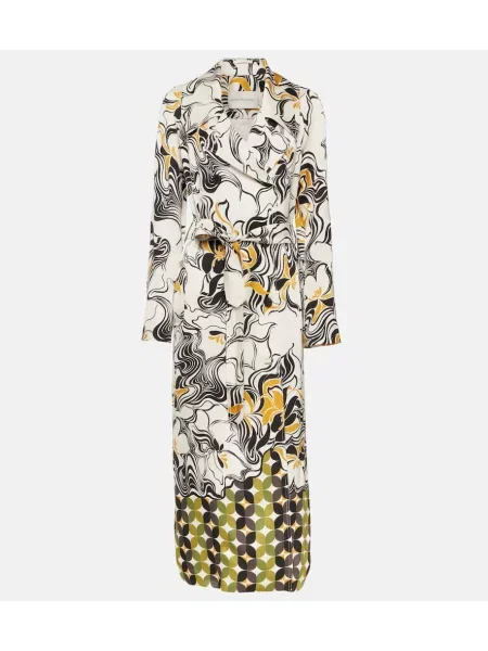 Palton Dries Van Noten din satin cu imagine