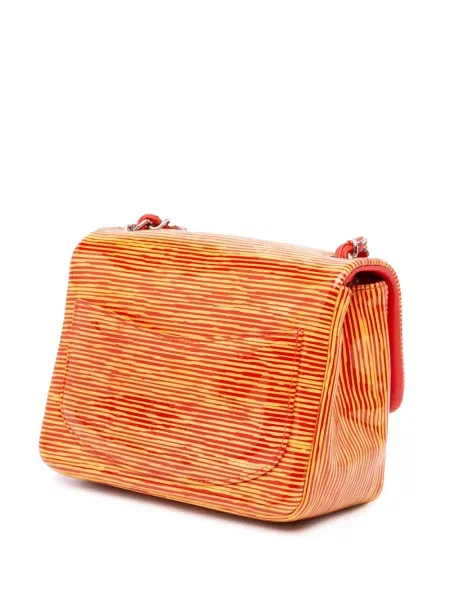 Pruhovaná klasická mini crossbody kabelka Chanel Pre-owned oranžová