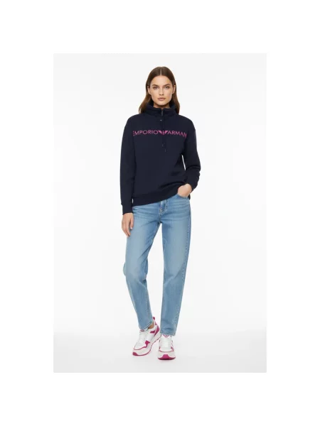 Bluza rozpinana Emporio Armani z logo niebieska