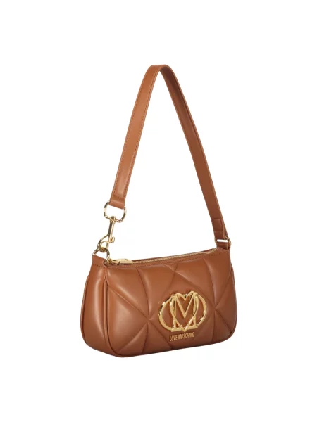 Torebka Love Moschino biznesowa z logo brązowa