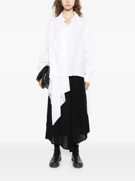 Cămașă Yohji Yamamoto asimetrică alb