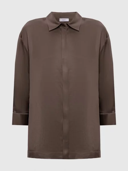 Блуза з ланцюжком моніль Peserico коричнева
