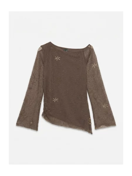 VERO MODA Tricou VMCARA auriu / taupe gri