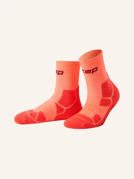 Cep Trekové Ponožky Hiking Mid Cushion Mid Cut S Merino Vlnou / oranžová červená