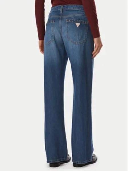 Guess Džinsai Wide Leg mėlyna