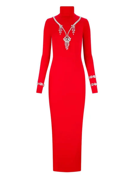 Rochie maxi Des Phemmes cu spatele deschis de costum roșu