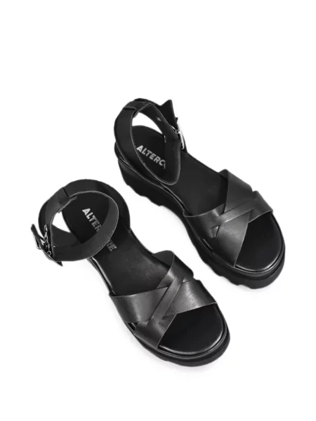 Sandale Altercore cu platformă cu cataramă negru