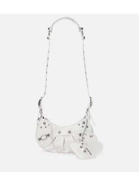 Torebka skórzana Balenciaga Le Cagole biała