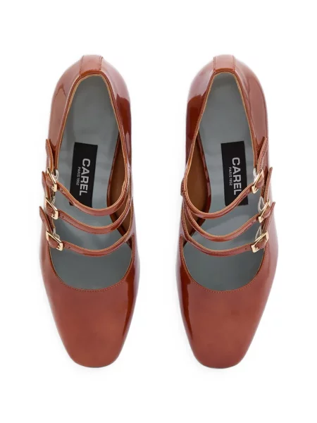 Pantofi cu toc Carel Paris din piele de lac maro