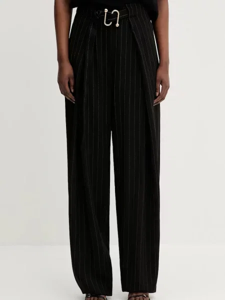 Sportmax pantaloni Berard lat high waist negru
