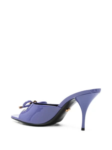 Papuci tip mules Versace din piele de lac violet