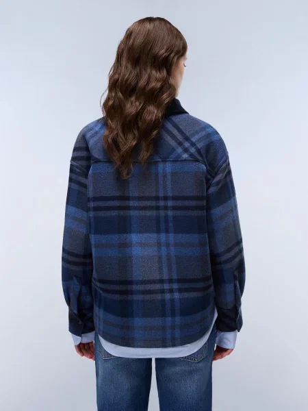 Сорочка Napapijri темно-синій поліестер/вовна синя