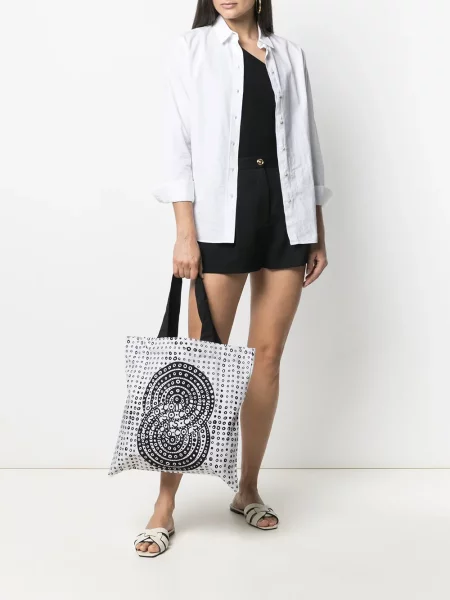 Geantă shopper 10 Corso Como cu imagine alb