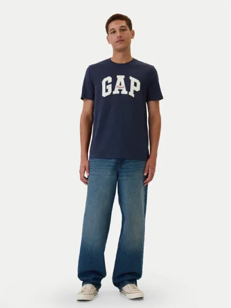 Gap Póló Sötétkék Regular Fit fehér