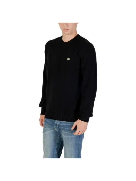 Pulover Lacoste de lână clasic negru