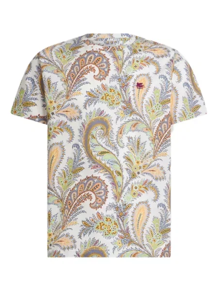 Tricou Etro cu model floral cu imagine alb