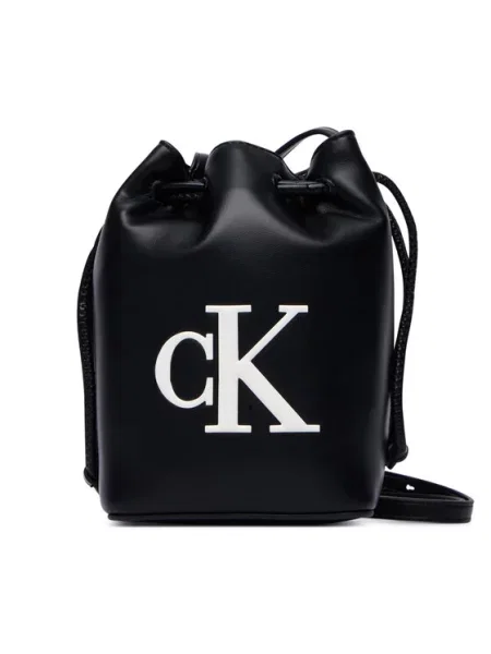 Calvin Klein Дамска чанта Bold Ck Mini Bucket Crossbody черен