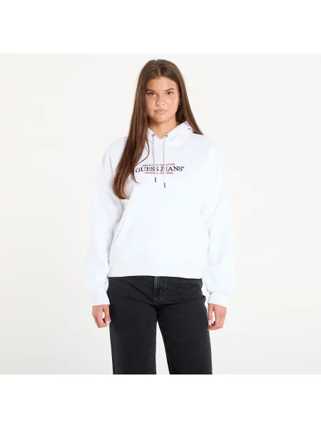 Суитшърт Guess Jeans Hood Os American White L бяло
