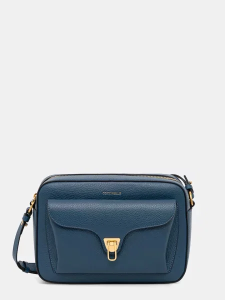 Coccinelle torebka skórzana COCCINELLE BEAT SOFT niebieska