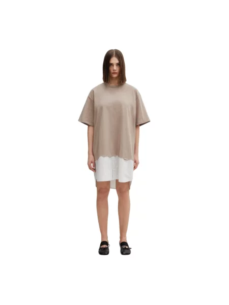 Krótka sukienka Mm6 Maison Margiela beżowa
