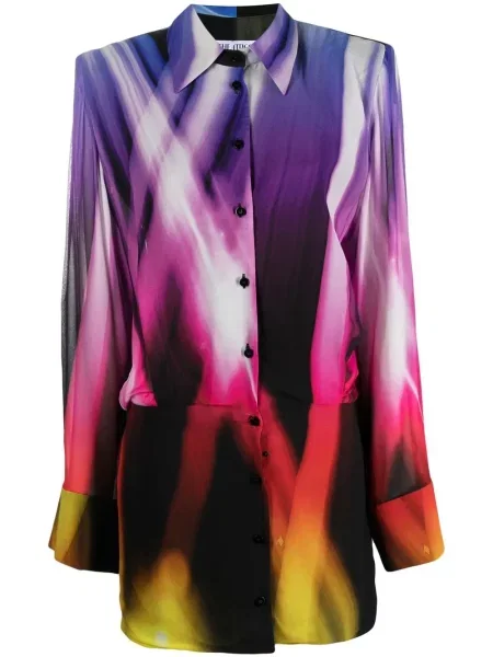 Sukienka koszulowa The Attico z nadrukiem w abstrakcyjne wzory