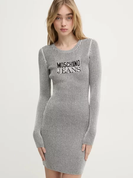 Moschino Jeans rochie mini mulata gri