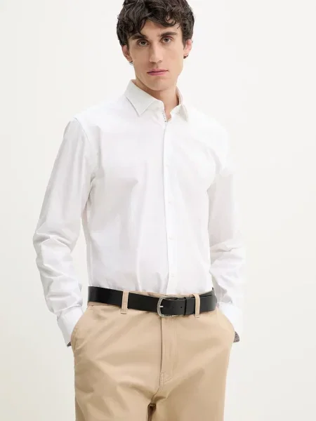 HUGO camasa din barbati cu guler clasic slim alb