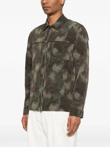 Яке Herno на цветя с принт зелено