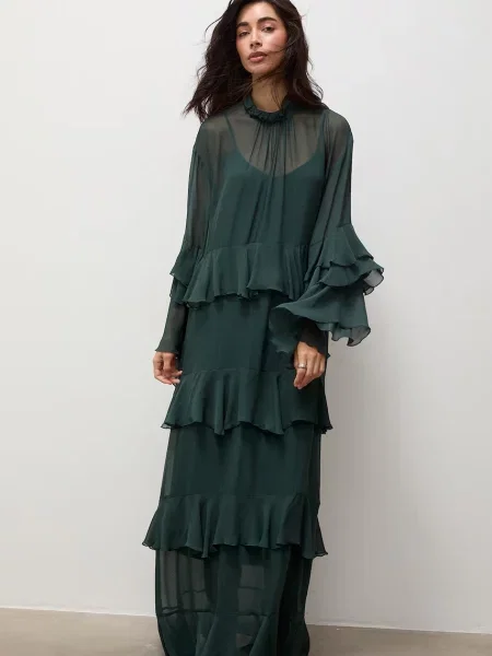 Answear.LAB rochie din vâscoză verde