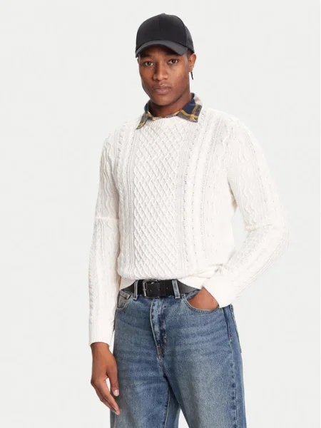 Tommy Jeans Pulover Alb negru