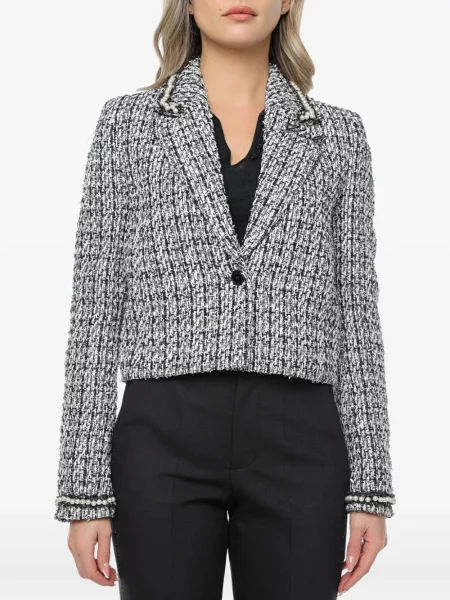 Bouclé geacă Karl Lagerfeld alb