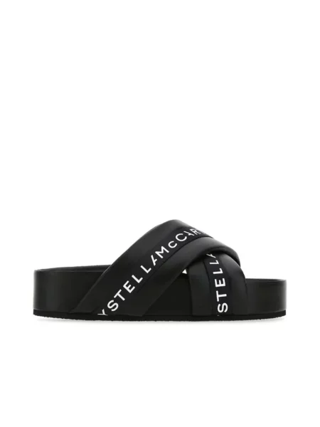 Klapki Stella Mccartney z logo czarne
