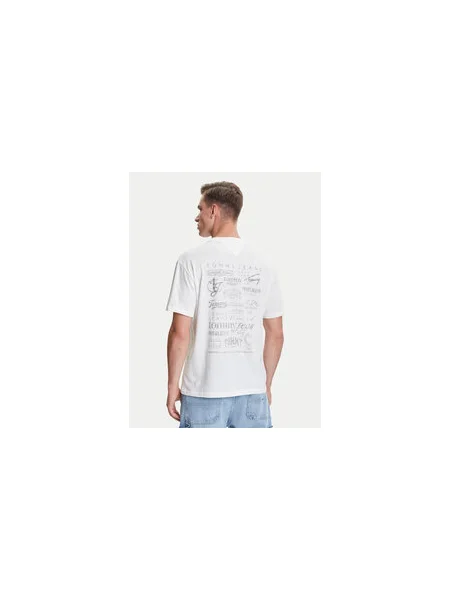 Tommy Jeans Póló Archive Logos Relaxed Fit fehér