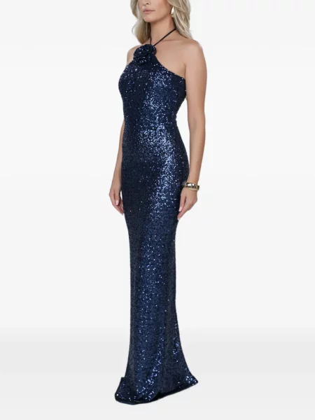 Rochie Roserry cu paiete cu gât halter albastru