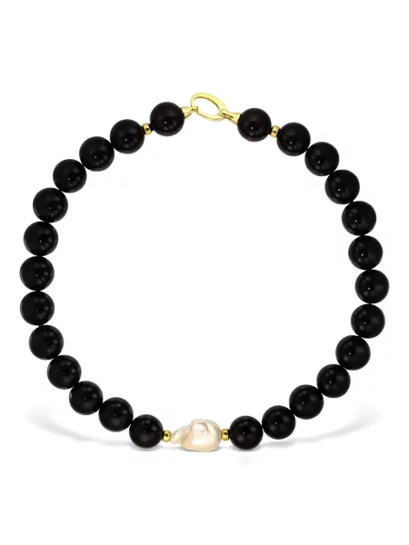 Colier Obsidian cu perle negru