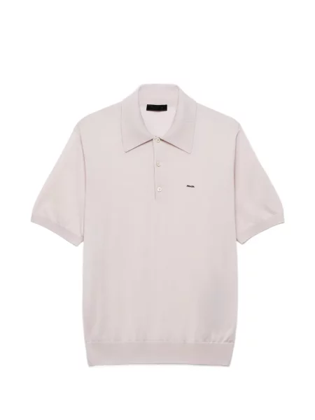 Tricou polo Prada de lână alb
