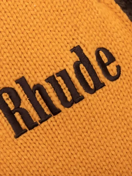 Csíkos kötött sportnadrág Rhude sárga