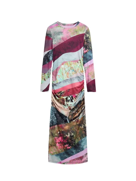 Desigual Rochie / verde smarald / roz pitaya albastru