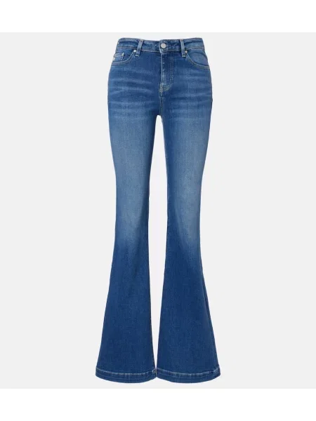Jeansy dzwony Ag Jeans z wysoką talią niebieskie